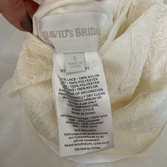 David's Bridal Off White Layered Flower Girl Wedding Dress - Picture 5 of 5